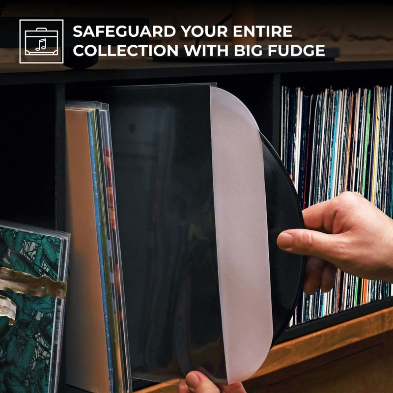 Big Fudge 12" Vinyl Record Sleeves- Inner Sleeves 100 Pack - Heavyweight Acid Free Paper Vinyl Covers - Accessories Protect LP Albums from Dust, Dirt & Scratches - Image 5